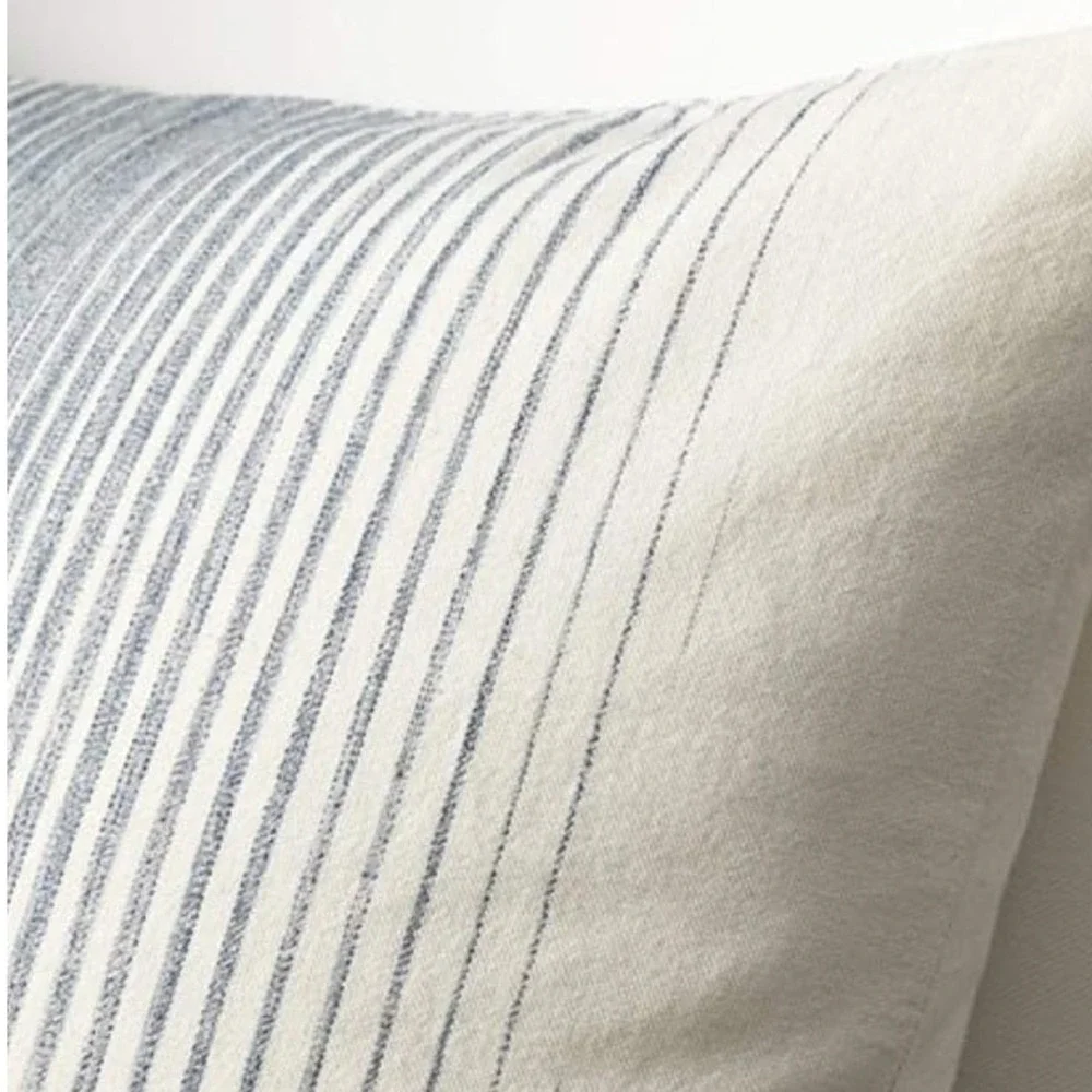 2 Ikea Cotton Throw Pillow Covers Blue Natural 20x20